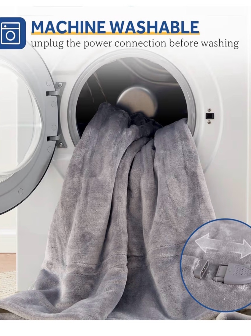 Sealy Heated Throw Blanket, Flannel Electric Blanket Throw with 6 Heating - Picture 4 of 10